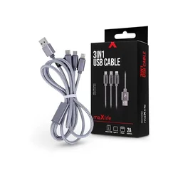 Maxlife 3in1 Kabel USB - Lightning + USB-C tipC + microUSB 1M