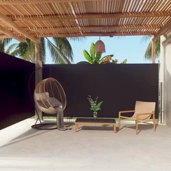 Uvlačiva bočna tenda crna 180 x 600 cm