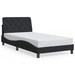 Vidaxl Posteljni okvir brez vzmetnice črn 100x200 cm žamet