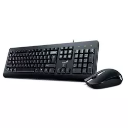 GENIUS Tastatura KM-160 USB US crna+ USB miš crni