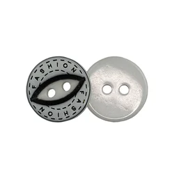 Gumb - 12 mm - napis črna, bela