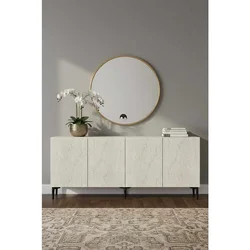 Hanah Home komoda Didema 180, 180 cm, bela / travertin