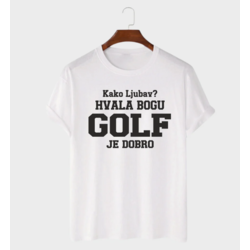 MAFIMI Majica Kako ljubav hvala bogu GOLF je dobro, Bela