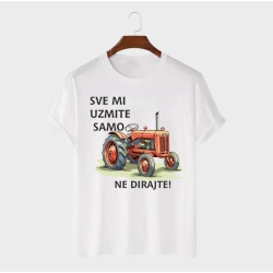 MAFIMI Muška majica Sve mi uzmite samo traktor ne dirajte, Bela