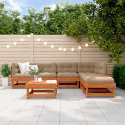 Set lounge namještaja za vrt 7 pcs Voštanosmeđa