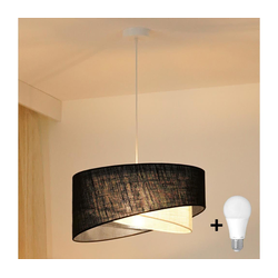 Brilagi - LED luster na sajli LYRA 1xE27/15W/230V crna/krem