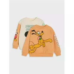 Sinsay - Pamučne dukserice sa printom 2 pack Mickey Mouse - krem
