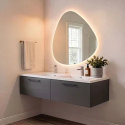 Skye Decor Set kupatilskog ormarića sa umivaonikom i ogledalom, 2 dela, Antracit