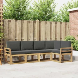 Set vanjskih sofa s jastukom 5 pcs Bijela i antracit