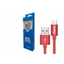 XWAVE Kabl USB2.0 na Micro USB 2 m/ 2A/ aluminium/ upleteni/ crvena
