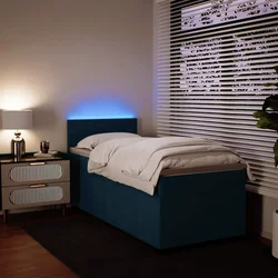 vidaXL Box spring postelja z vzmetnico modra 80x200 cm žamet
