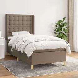 shumee Box spring postelja z vzmetnico taupe 90x200 cm blago
