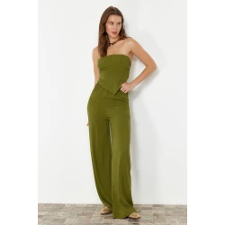 Trendyol Khaki Woven Blouse Trousers Set