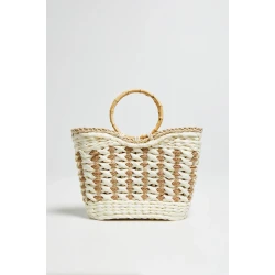 Marisse White Basket Bag