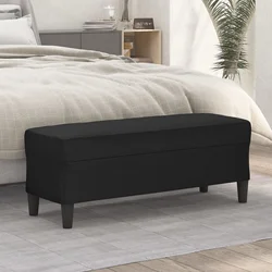 Klupa crna 100 x 35 x 41 cm od umjetne kože