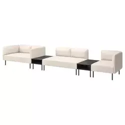 LILLEHEM Modul. sofa 5-sed s pom. stočićem, Vissle/bež metal