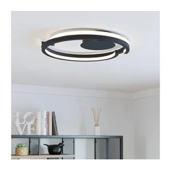 Eglo 901821-LED Prigušiva stropna svetiljka MEZZOMONTE 2x LED/20 W/230 V O48 cm crna + daljinski upravljač