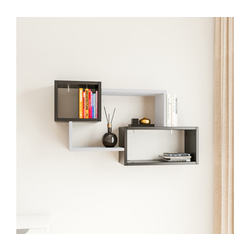 HANAH HOME Zidna polica Ayder Anthracite White