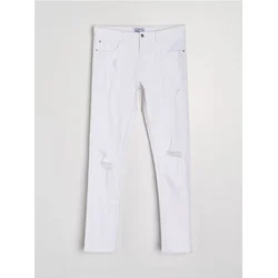 Sinsay - Slim fit farmerke s poderotinama - belo