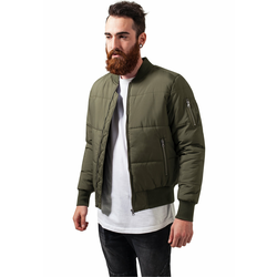 Basic Quilt Bomber Jacket Olive