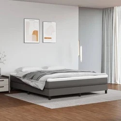 Okvir za krevet s oprugom sivi 180x200 cm od umjetne kože