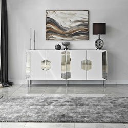 HANAH HOME Komoda Dubai White Silver