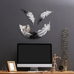 Aberto Design Set zidne dekoracije Love Birds - 1, 3 komada, Bela