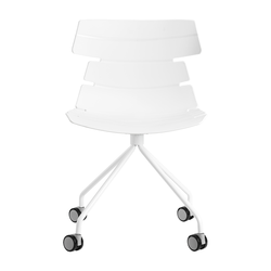 [en.casa]® vrtljivi pisarniški stol s koleščki v retro slogu (81x49cm), bel