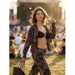 Sinsay - Wide leg pantalone od viskoze sa paisley uzorkom - šareno
