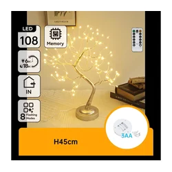Aigostar - LED božićna dekoracija 108xLED/3xAA/8 funkcija 45cm topla bela