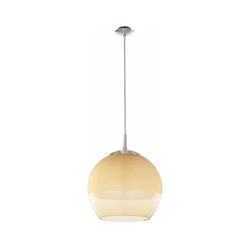 BRILAGI-LED Luster na sajli RETRO GLASS 1xE27/60W/230V matni hrom/zadimljeno bež