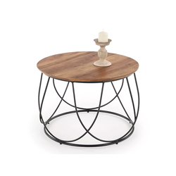 Klubska mizica Houston 689 Črna, Oreh, 41cm, MDF plošča, Okrogla