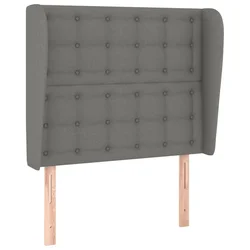 Uzglavlje s ušima tamnosivo 93x23x118/128 cm od tkanine