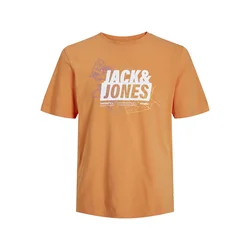 JACK & JONES Majica Map oranžna