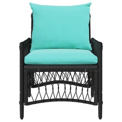 Vrtna stolica s jastukom Crna 73 x 61 x 77 cm poliratan
