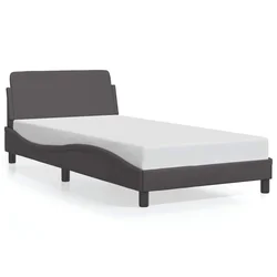 Vidaxl Posteljni okvir Dover siv 100x200 cm umetno usnje