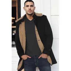 PLT9399 DEWBERRY SUEDE MENS COAT-BLACK