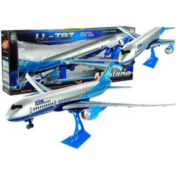 slomart LEAN TOYS Modri potovalni avion z stojalom (69 cm)