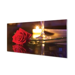 tulup.si Slika na steklu Rose sveča steklo 120x60 cm 2 obešalnika