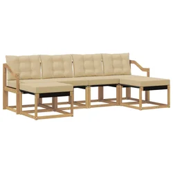 Set vanjskih sofa s jastukom 6 pcs Bijela i bež