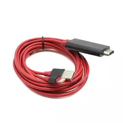 Kabal HDTV kabal za iPhone lightning + USB na HDMI (HDTV) crveni 2m