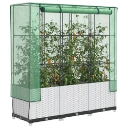 Povišena gredica s pokrovom za staklenik 120 x 40 x 138 cm