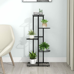 Stalak za cvijeće s 5 razina 43 x 22 x 98 cm crni metalni