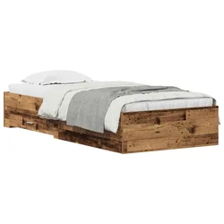 Vidaxl Konstrukcija postelje Star les 90 x 190 cm Konstruiran les