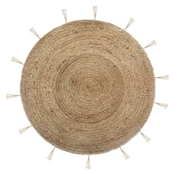 Ljubki dom Okrogla preproga COSY LUREX iz jute 80 cm
