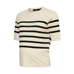 Vero Moda Maternity Pulover VMMSABA ecru/črna
