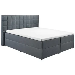 MID.YOU POSTELJA Z VZMETNICO 180 cm x 200 cm , tekstil, leseni material antracit