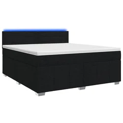 vidaXL Postelja boxspring z vzmetnico Črna 160 x 200 cm Blago