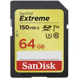 SanDisk Extreme SDXC 64GB 90 MB/s C10 V30 UHS-I U3 (SDSDXV6-064G-GNCIN)
