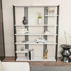 Hanah Home Polica 120x160x29,6cm Belo-Crna